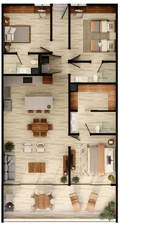 solara del mar departamento modelo 3 recámaras